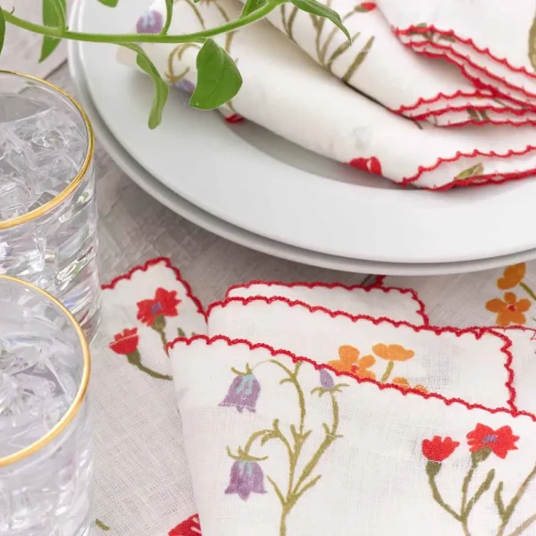 Sale Pomegranate Inc Botanical Garden Linen Cocktail Napkin | Set of 4