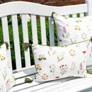 New Pomegranate Inc Botanical Garden Linen Lumbar Pillow Cover