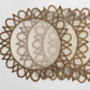 Sale Pomegranate Inc Brown Woven Round Exotic Placemats