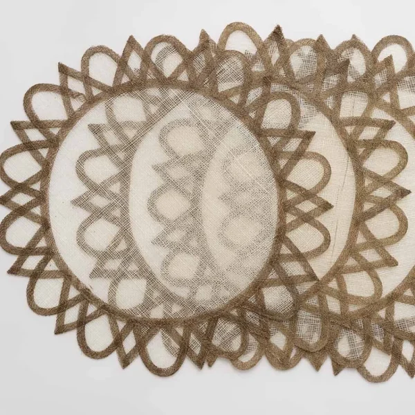 Sale Pomegranate Inc Brown Woven Round Exotic Placemats