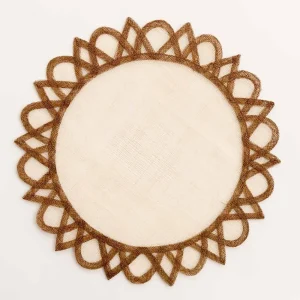 Sale Pomegranate Inc Brown Woven Round Exotic Placemats