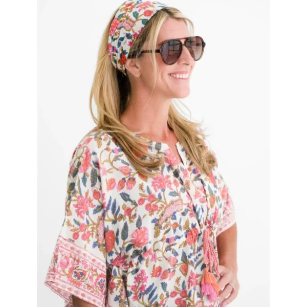 New Pomegranate Inc Cabana Garden Drawstring Beach Coverup