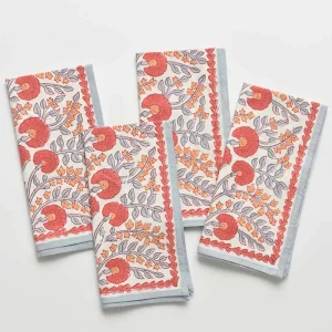Online Pomegranate Inc Cactus Flower Ivory Napkin | Set of 4