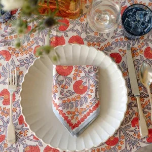 Online Pomegranate Inc Cactus Flower Ivory Napkin | Set of 4