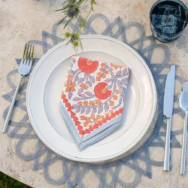 Online Pomegranate Inc Cactus Flower Ivory Napkin | Set of 4