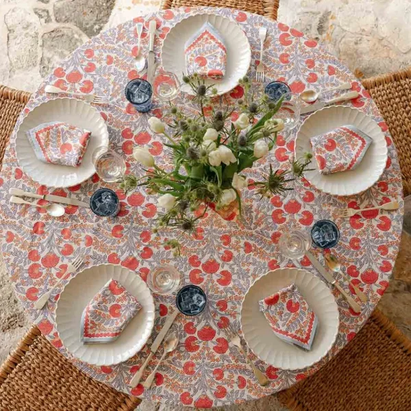 Online Pomegranate Inc Cactus Flower Ivory Napkin | Set of 4