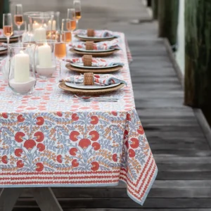 Hot Pomegranate Inc Cactus Flower Ivory Tablecloth