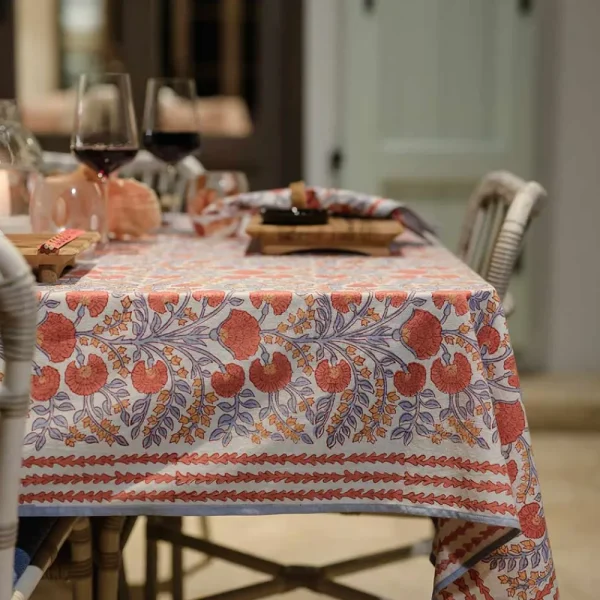 Hot Pomegranate Inc Cactus Flower Ivory Tablecloth