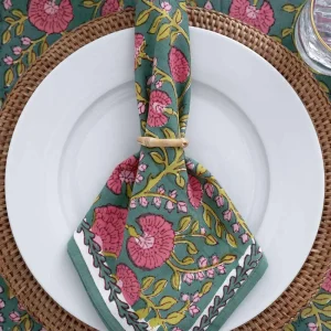 Clearance Pomegranate Inc Cactus Flower Jade Napkin | Set of 4