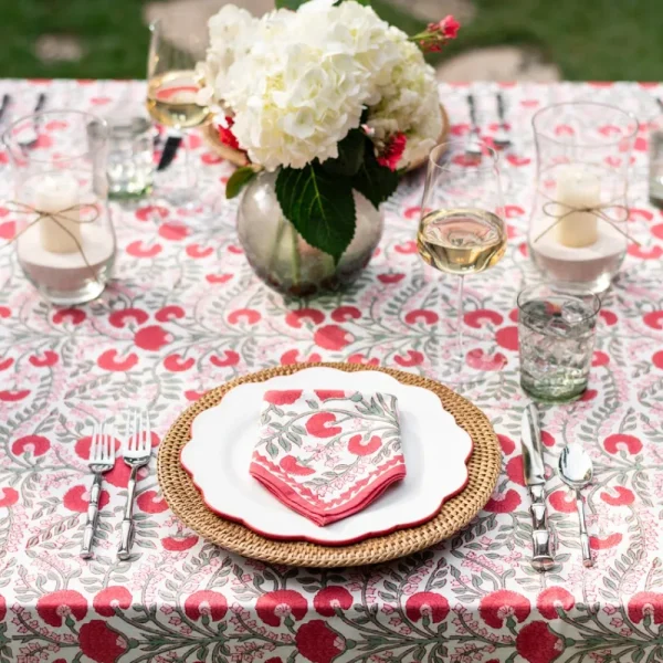 Fashion Pomegranate Inc Cactus Flower Scarlet & Rose Napkin | Set of 4