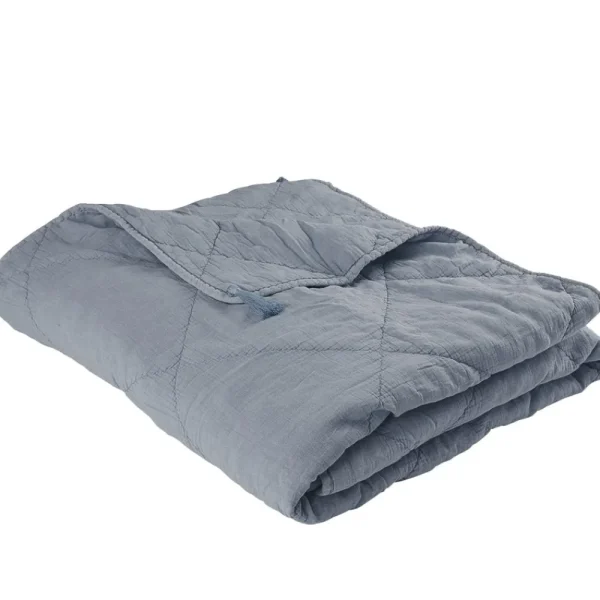 New Pomegranate Inc Cadet Blue Cotton Throw