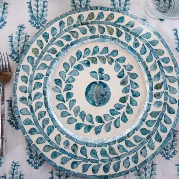 Discount Pomegranate Inc Capiz Shell Pomegranate Charger Teal | Set of 4