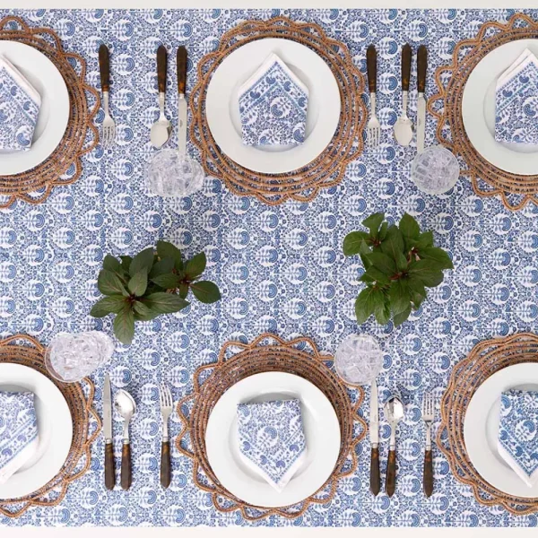 Sale Pomegranate Inc Caroline Blue Tablecloth