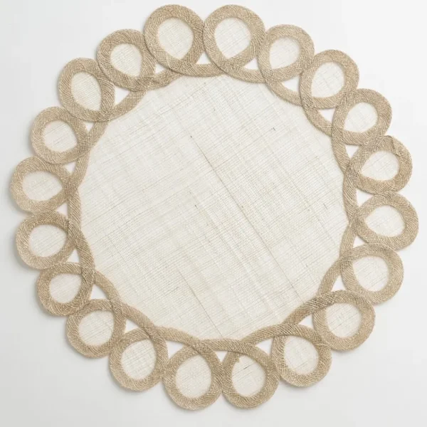 Online Pomegranate Inc Champagne Woven Doodles Placemat | Set of 4