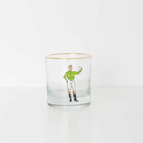 Online Pomegranate Inc Classic Jockey Silks Bourbon Glass Mixed Set of 4