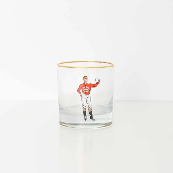 Online Pomegranate Inc Classic Jockey Silks Bourbon Glass Mixed Set of 4