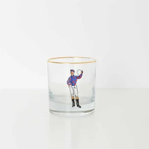 Online Pomegranate Inc Classic Jockey Silks Bourbon Glass Mixed Set of 4