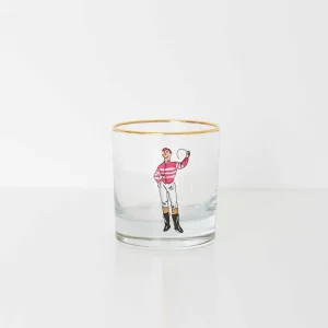 Online Pomegranate Inc Classic Jockey Silks Bourbon Glass Mixed Set of 4