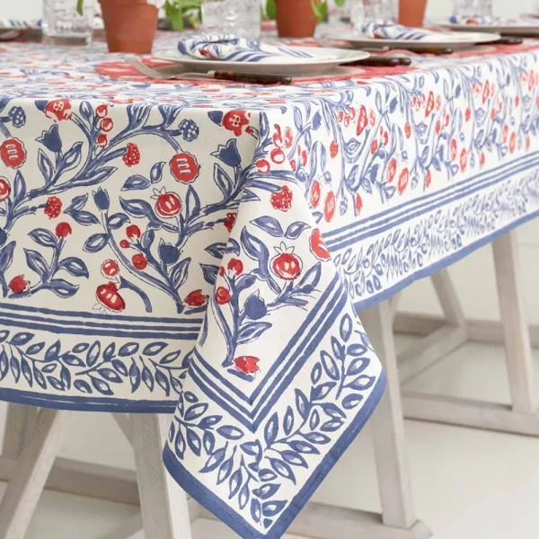 Sale Pomegranate Inc Emma Red & Blue Tablecloth