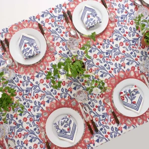 Sale Pomegranate Inc Emma Red & Blue Tablecloth