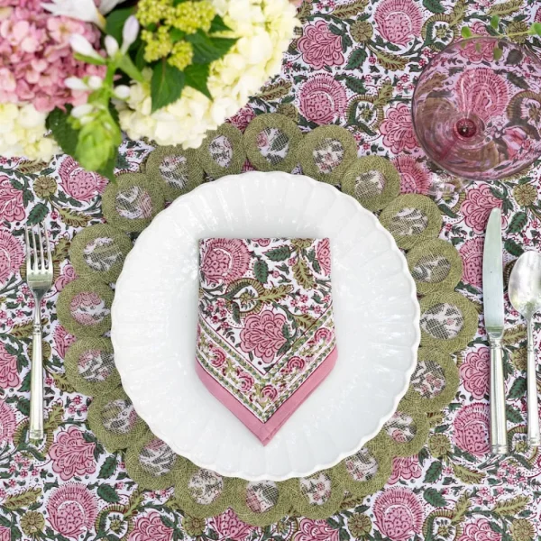 Hot Pomegranate Inc Fern Woven Doodles Placemat | Set of 4