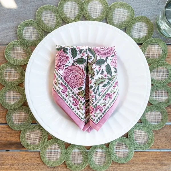Hot Pomegranate Inc Fern Woven Doodles Placemat | Set of 4