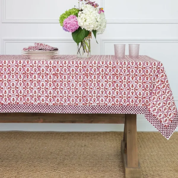 Fashion Pomegranate Inc Fleur de Lis Rose Tablecloth
