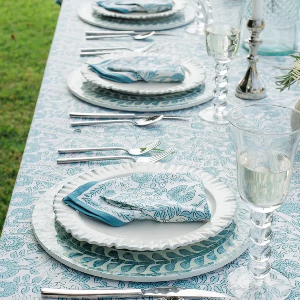 Online Pomegranate Inc Floral Trellis Aqua Napkin | Set of 4