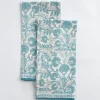 Best Pomegranate Inc Floral Trellis Aqua Tea Towels