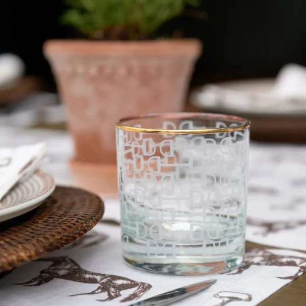 Online Pomegranate Inc Frosted Pony Club Bourbon Glass | Set of 4