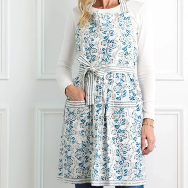 Hot Pomegranate Inc Gardenia Vine Azure Apron