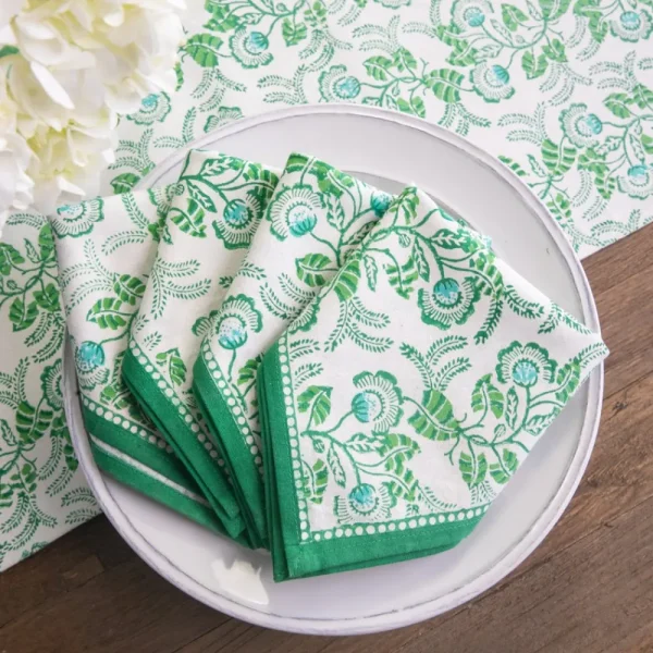 Discount Pomegranate Inc Gardenia Vine Emerald Napkin | Set of 4