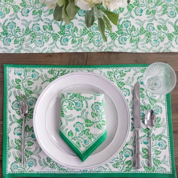 Clearance Pomegranate Inc Gardenia Vine Emerald Placemat | Set of 4