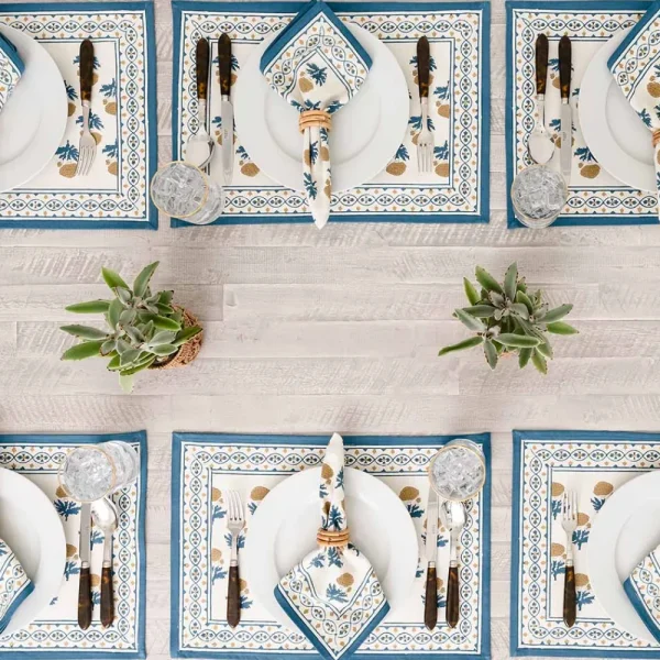Best Pomegranate Inc Gaya Teal & Marigold Placemat | Set of 4