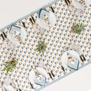 Best Pomegranate Inc Gaya Teal & Marigold Tablecloth