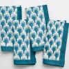 Hot Pomegranate Inc Geo Feather Teal Napkin | Set of 4