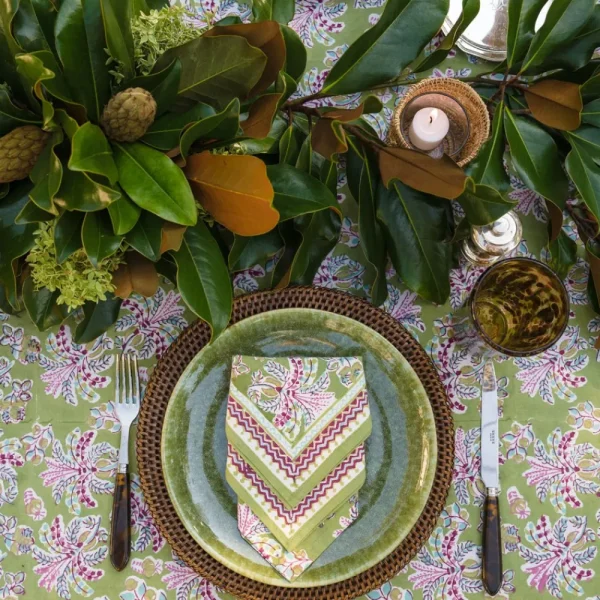 Discount Pomegranate Inc Grecian Palm Fern & Magenta Napkin | Set of 4