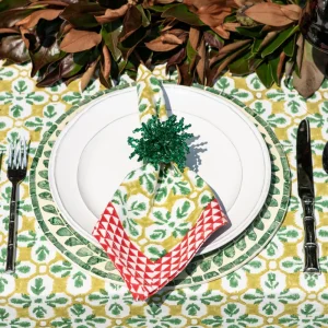 Sale Pomegranate Inc Green Acrylic Beaded Napkin Ring | Set of 4