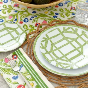 Sale Pomegranate Inc Green Bamboo Melamine Luncheon Plate | Set of 6