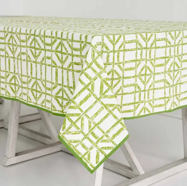 Outlet Pomegranate Inc Green Bamboo Tablecloth