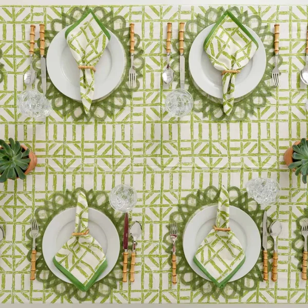 Outlet Pomegranate Inc Green Bamboo Tablecloth