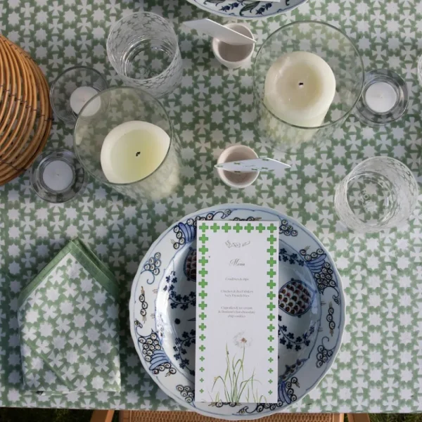 Sale Pomegranate Inc India Hicks Cuban Cross Soft Sage Napkins