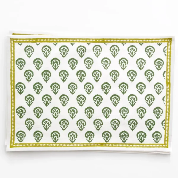 Discount Pomegranate Inc India Hicks Home Carnation Hunter Green Placemat | Set of 4
