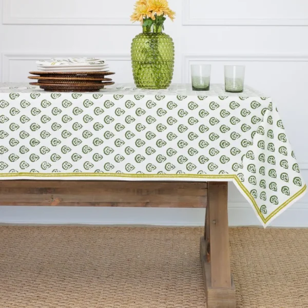 Sale Pomegranate Inc India Hicks Home Carnation Hunter Green Tablecloth