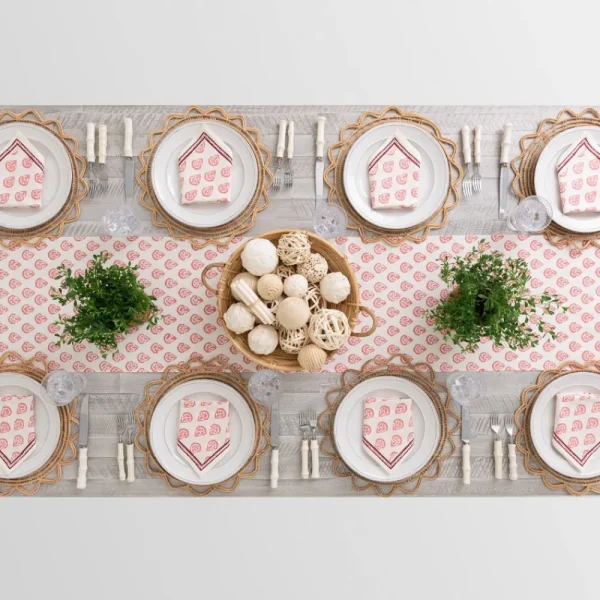 Hot Pomegranate Inc India Hicks Home Carnation Blush Table Runner