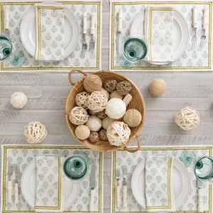 Discount Pomegranate Inc India Hicks Home Carnation Seafoam Placemat | Set of 4