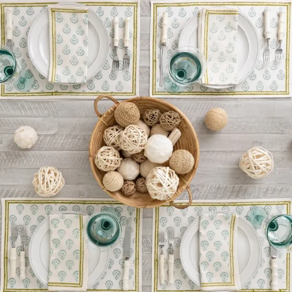 Discount Pomegranate Inc India Hicks Home Carnation Seafoam Placemat | Set of 4