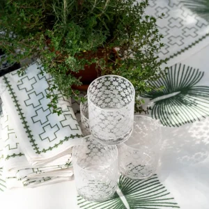 Sale Pomegranate Inc India Hicks Home Frosted Cuban Cross Bourbon Glass | Set of 4