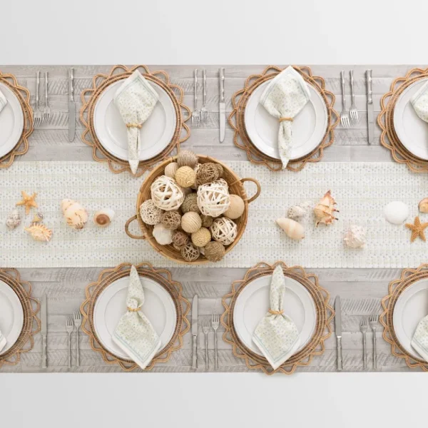 Discount Pomegranate Inc India Hicks Home Palm Avenue Seafoam Table Runner