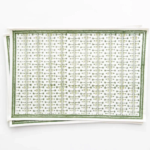 Fashion Pomegranate Inc India Hicks Home Palm Avenue Hunter Green Placemat | Set of 4